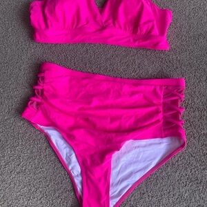 Vibrant Pink Women's Swimwear Set